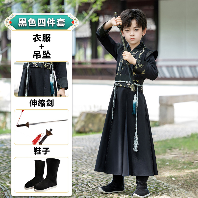 Trajes antiguos para niños, vestidos chinos, vestidos chinos, vestidos de primavera y verano, vestidos de rendimiento de tres caracteres