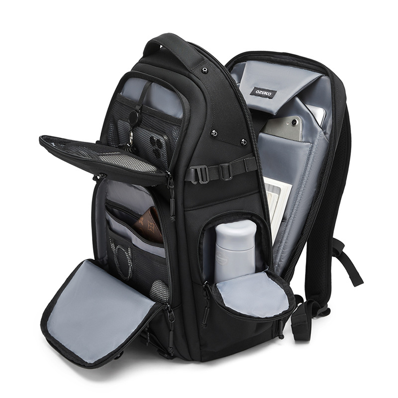 Ozuko Men's Backpack Waterproof Large Capacity Business Laptop Bag_voghion.com