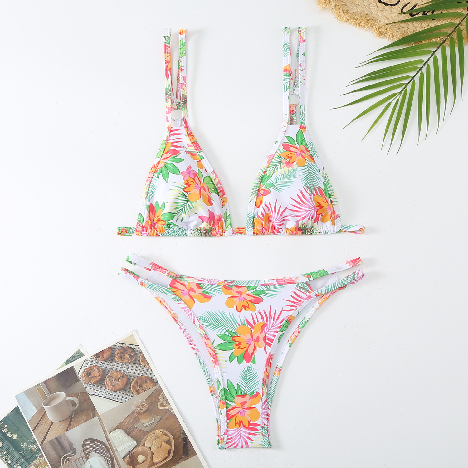 Mujeres Floral Ditsy Juego De 2 Piezas Bikinis Traje De Baño display picture 19