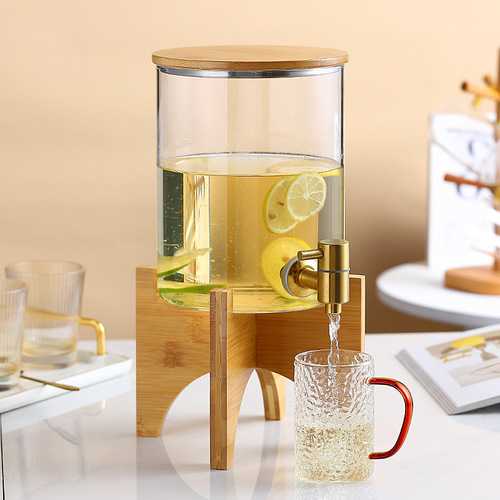 BG54 high temperature resistant glass water set hot and cold kettle herbal tea kettle large capacity household cup bucket fruit with faucet