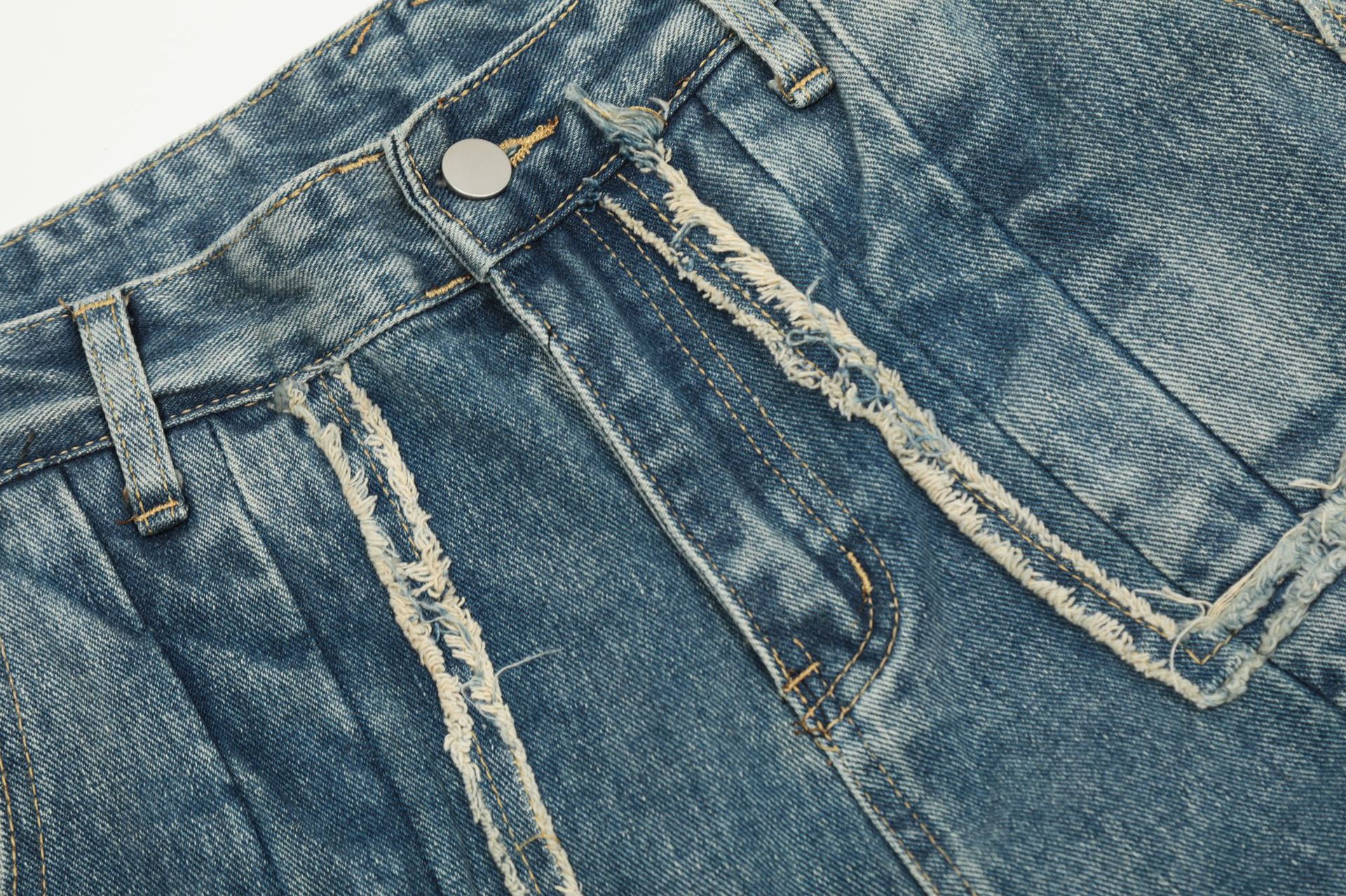 Vêtements pour hommes EONMODISH | Nouveau produit d'automne 2024 Pantalon de cow-boy délavé à l'eau à la mode American High Street_voghion.com