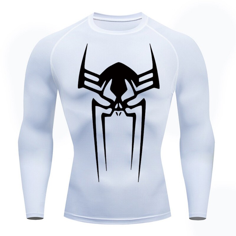 Spider Print Fitness Workout Quick-Dry Compression Shirt Men's Sports Quick-Dry Stretch Compression Shirt Inner Layer Top Spider Print Fitness Workout Quick-Dry Compression Shirt Men's Sports Quick-Dry Stretch Compression Shirt Inner Layer Top
