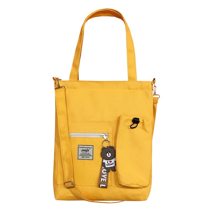 Bolsa de lona de las mujeres bolsa de mensajero estudiante japonés ins estilo bolso de hombro coreano simple todo-fósforo bolso de gran capacidad