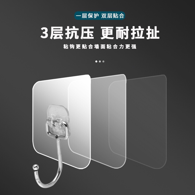 Manufacturer's In-Stock Wholesale Strong Traceless Transparent Large Hooks for Kitchen and Bathroom, Creative No-Drill Waterproof Adhesive Hooks Manufacturer's In-Stock Wholesale Strong Traceless Transparent Large Hooks for Kitchen and Bathroom, Creative No-Drill Waterproof Adhesive Hooks