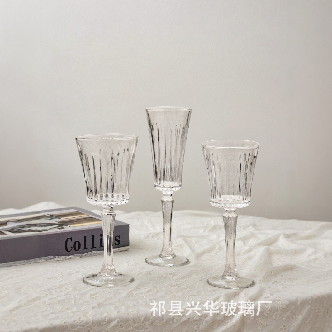 Retro crystal wineglass