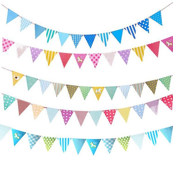 Children's Day School Classroom Decorations Colorful Banners Pennants Triangular Flags For Birthday Parties_voghion.com