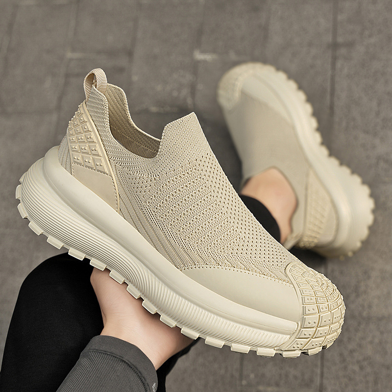 Summer Men's Slip-On Slip-Ons, Outdoor Trendy Sports Thick-Soled Shoes, Fashionable Wear-Resistant Running Shoes, Dropshipping