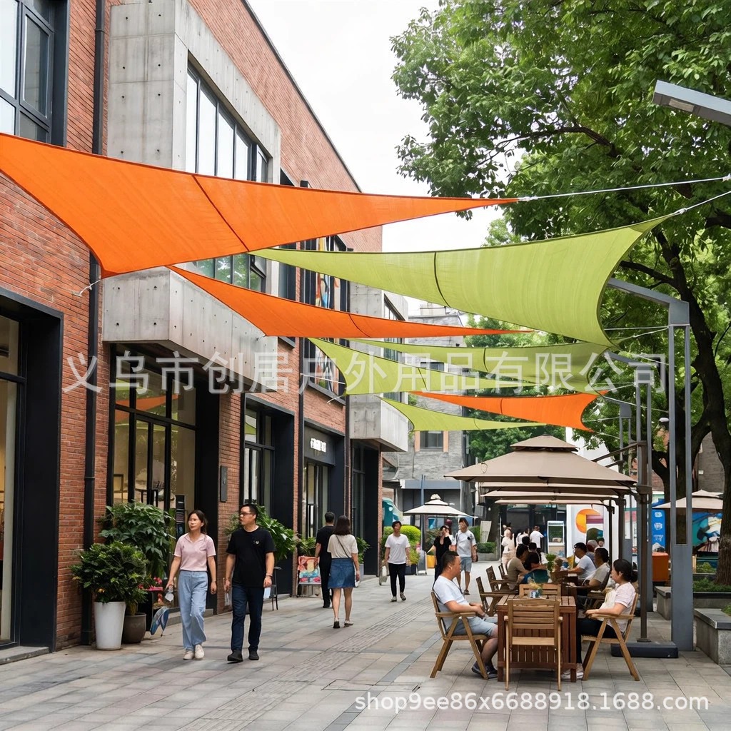 Triangular Sunshade Sail for Landscaping, Four-Corner Commercial Street, Swimming Pool Area, Decorative Canopy, Canvas Sunshade, Landscape Canopy