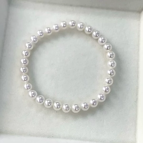 5-6mm Pearl Bracelet, Natural Freshwater Jewelry from Zhuji, Aurora Effect, No Need to Remove When Washing Hands, Elastic Cord Bracelet, Versatile