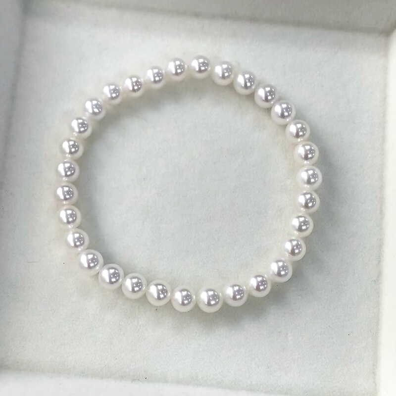 5-6mm Pearl Bracelet, Natural Freshwater Jewelry from Zhuji, Aurora Effect, No Need to Remove When Washing Hands, Elastic Cord Bracelet, Versatile 5-6mm Pearl Bracelet, Natural Freshwater Jewelry from Zhuji, Aurora Effect, No Need to Remove When Washing Hands, Elastic Cord Bracelet, Versatile