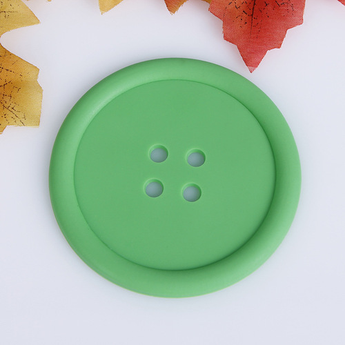 Supply Creative PVC Button Cup Mat, Plain Simple Soft Silicone Heat Insulating Cup Mat, Silicone Cup Mat Wholesale