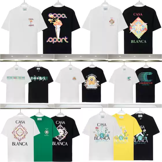 Casablanca Summer New Arrival Tropical Print Relaxed Fit Short-Sleeve T-Shirt
