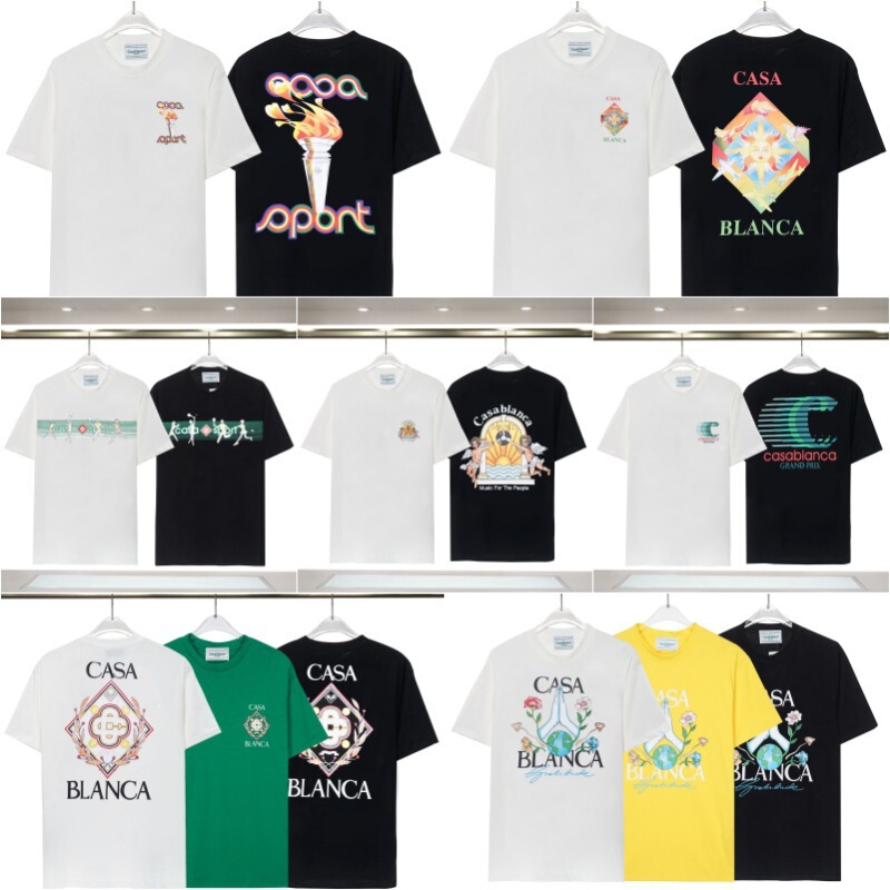 Cross-Border Casablanca Summer New Style Casablanca Tropical Style Summer Fruit Print Loose Short-Sleeved T-Shirt