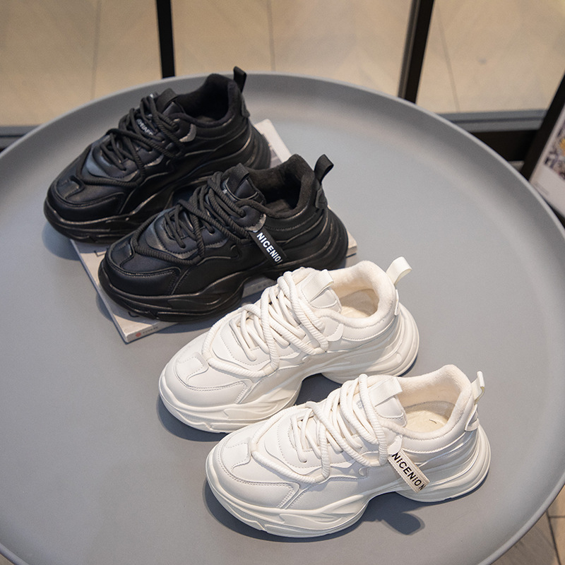 Everyday Versatile Sports Shoes Plus Velvet Warm Casual Shoes Women's Shoes Winter Outdoor Fashion Dad Shoes Design