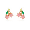 Cartoon brand zirconium, earrings, European style, suitable for import