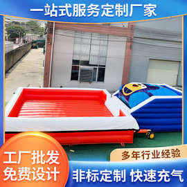 广州厂家定 制户外摆摊网红充气设施弹跳飞人蹦床加厚PVC网红气垫