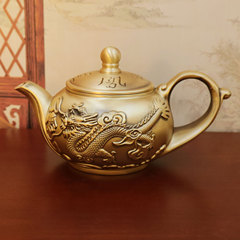 黃銅茶壺全銅山水茶壺套裝家居酒店裝飾工藝品擺件套裝廠家批發