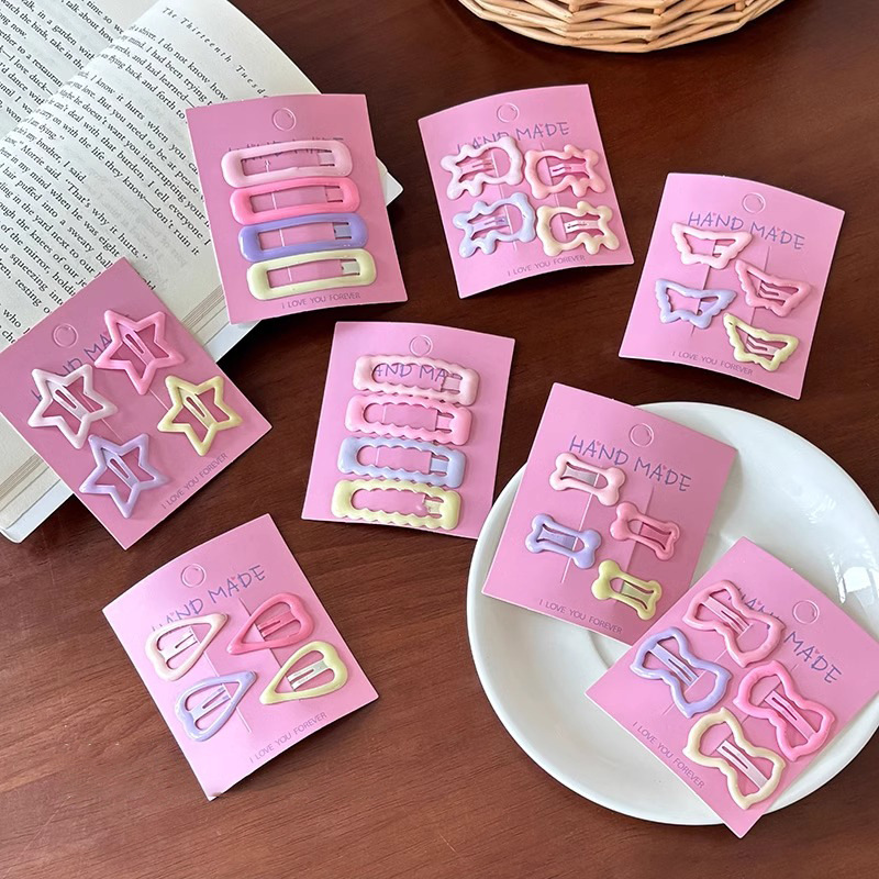 Color caramelo, simple y de moda, estrella del amor, pinza para el cabello dulce, personalidad de niña, pinza lateral, pinza para el cabello rota, accesorios para el cabello para niños