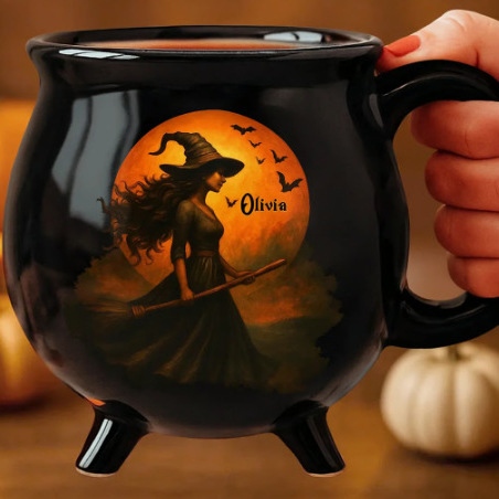 现货纯白巫婆杯魔法女巫坩埚女巫药水巫婆杯马克杯魔法马克杯