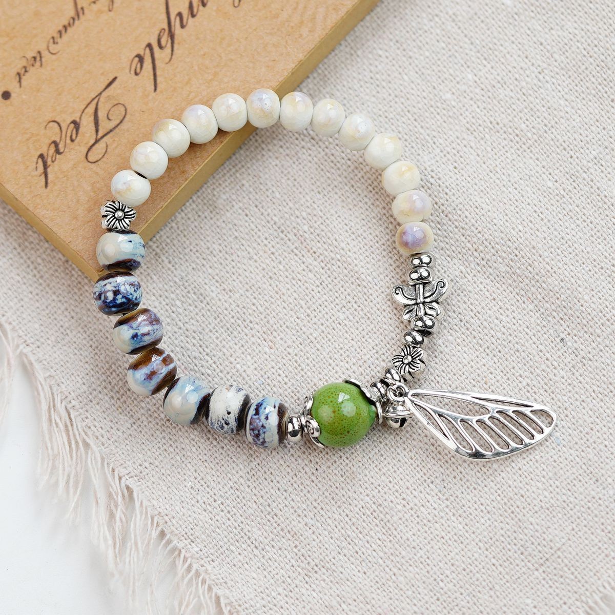Jingdezhen pulsera de cerámica de verano mujer alta sensación galletas serie de gatos nicho diseño universal pulsera alta sensación
