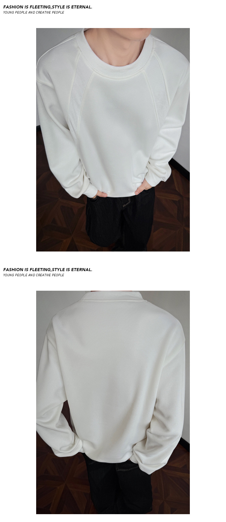 Men's Heavy Deconstructed Sweatshirt Trendy Loose Pullover Top_voghion.com