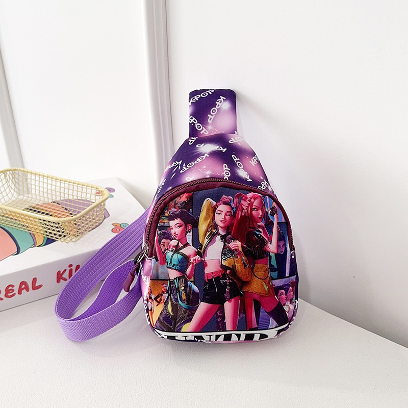 Comercio exterior 2026 nuevo KPOP bolso de pecho de dibujos animados para niños, mochila de moda para niños y niñas, jardín de infantes lindos bolsos de hombro