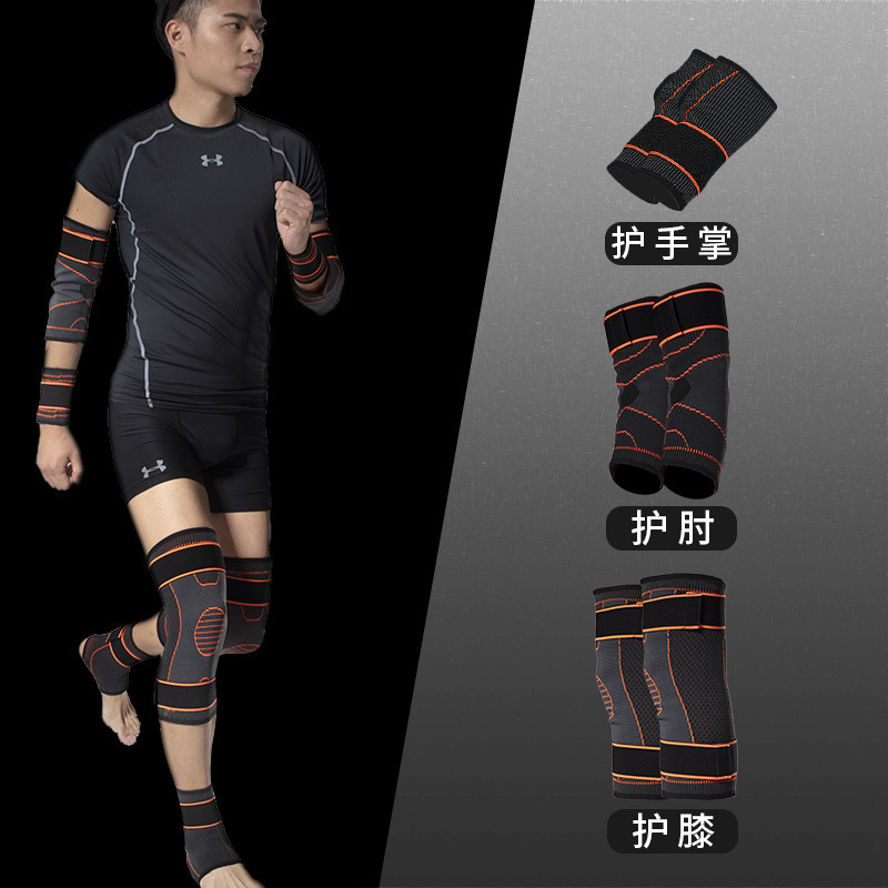 Protector de baloncesto conjunto completo de equipos deportivos para hombres rodillas entrenamiento militar táctico rodilla codo brazalete conjunto