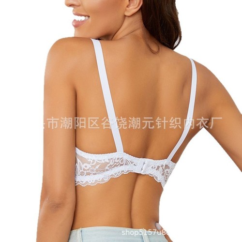 Elegant Western thin cotton bra cups large lace push-up bra for women with comfortable shaping and breast support