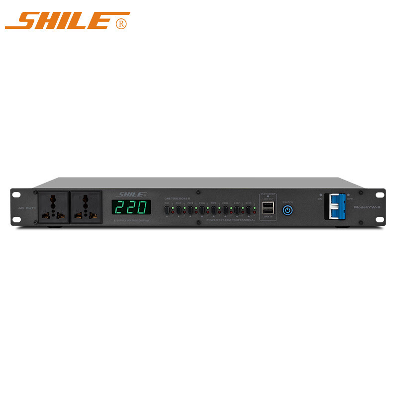 狮乐YW-9大功率8路舞台会议音响话筒专业控制器插座电源时序器