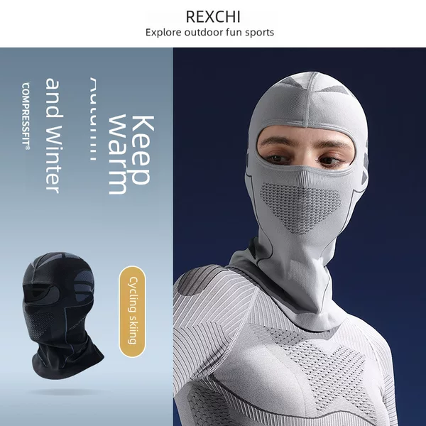 Winter Outdoor Sports Ski Mask Riding Headgear for Men and Women Windproof Cold-proof Face-proof Warm-keeping Knitted Hood