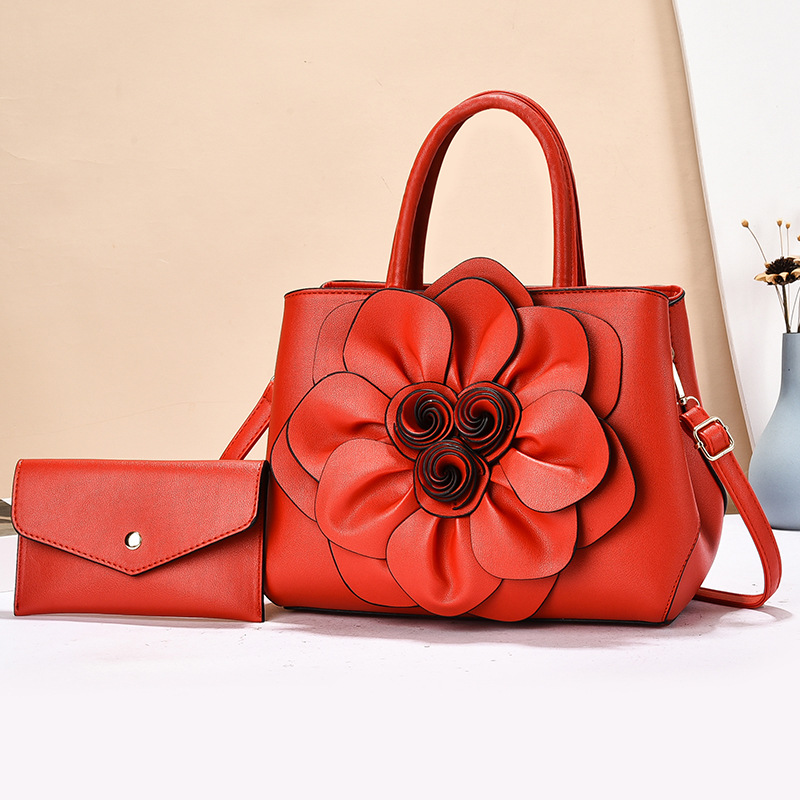 2026 Spring New Solid Color Preppy Style Women's Bag PU Leather Flower Handbag Shoulder Bag Cute Dropshipping - Thumbnail 7