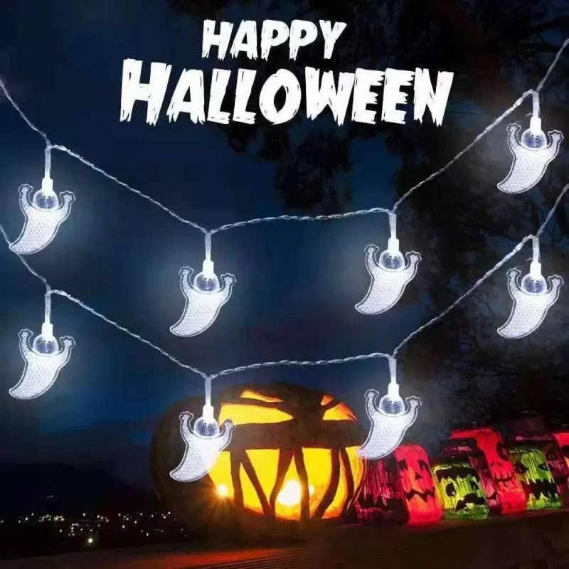 クロスボーダーハロウィンカボチャランタンホリデー屋外バッテリーボックスライトストリングLEDゴーストライトストリングコウモリゴーストハンド装飾ライト|undefined