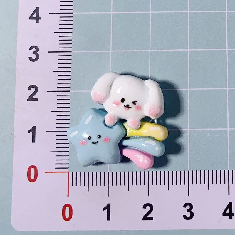 Cartoon Rainbow Zoo Cream Gumdiy Accesorios de resina hechos a mano Clipper Cord Material Keychain Wholesale