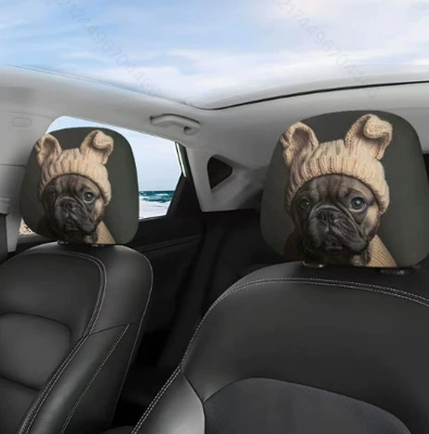 Funny Emoji Car Print Headrest, Universal seat cover - 27-double-sided-printing-1pc-26cm28cm
