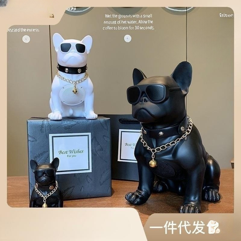 Bulldog subwoofer todo el cuerpo sonido de perro adornos de automóvil cabeza de perro altavoz bluetooth novio explosión de cumpleaños