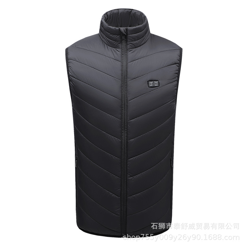 Chaleco de calefacción de doble control inteligente de los hombres al por mayor de fábrica Chaleco de calefacción eléctrica Distrito 5 Distrito 9 Distrito 11 Chaleco de calefacción de distrito