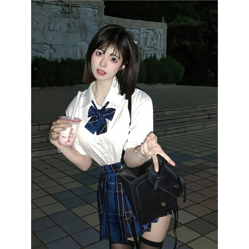 【澜】同格正版JK蓝格裙日系学生大澜半身裙女学院风狗短制服短裙