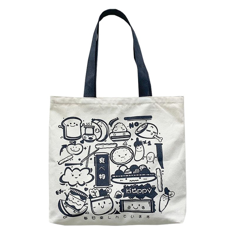 Copyright bolsa de lona mujer solo hombro japonés Harajuku ulzzang gran capacidad estudiante ilustración bolsa de tela ins moda