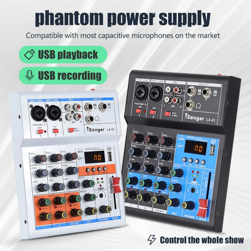Трансграничный 4-6-роуд профессиональный небольшой Bluetooth-микшат с микрофоном с эффектом реверберации