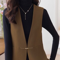高档黑色西装马甲女2025春新款叠穿无袖背心外套洋气休闲外搭坎肩