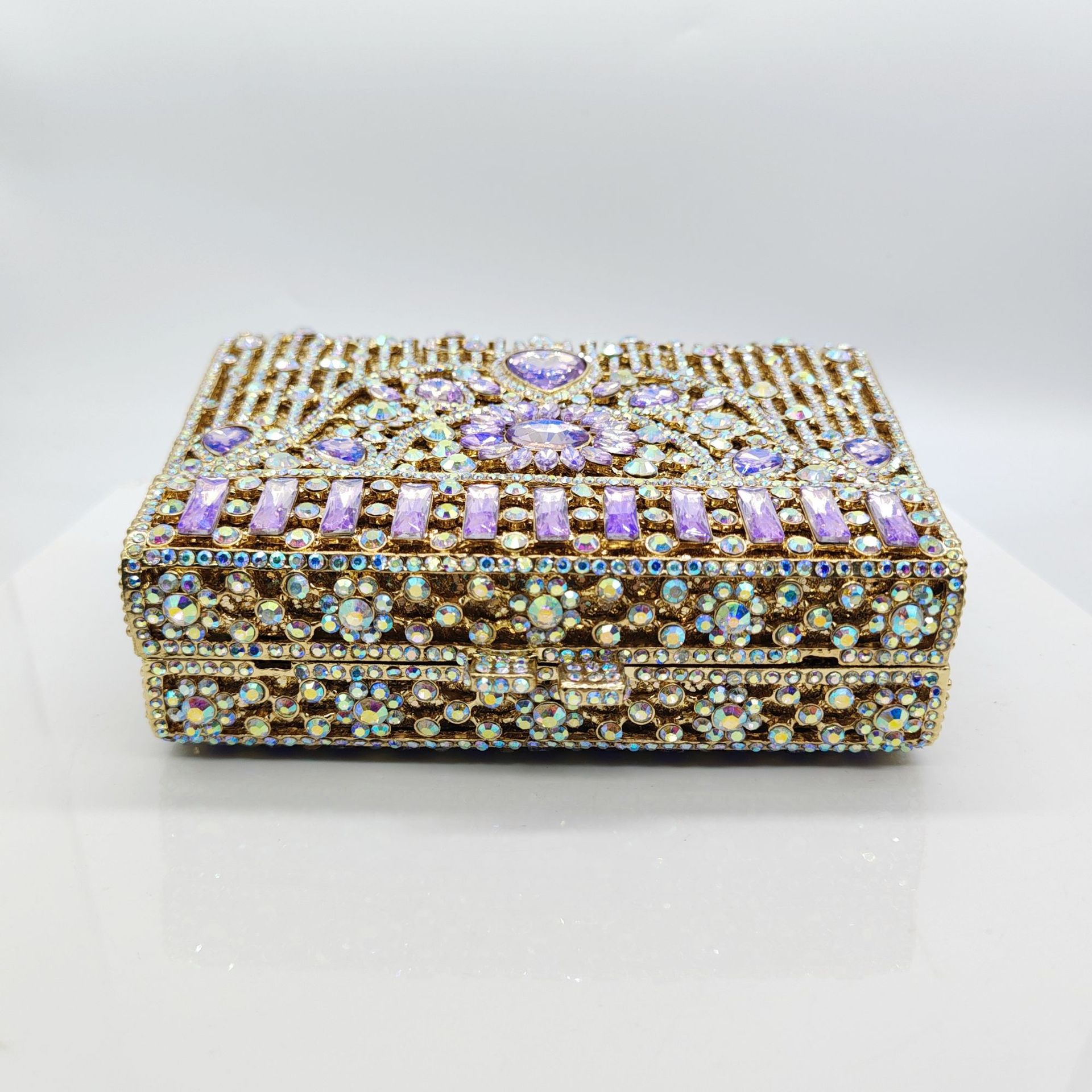 Túi clutch dạ hội đính kim cương hợp kim cao cấp xách tay — Bóng ma vàng, Màu tím huyền ảo, Màu vàng kim huyền ảo, Tùy chỉnh màu sắc khác chi tiết 6