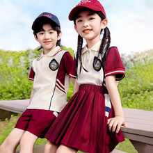 幼儿园园服初中小学生班服夏装六一儿童运动会集体校服教师服红