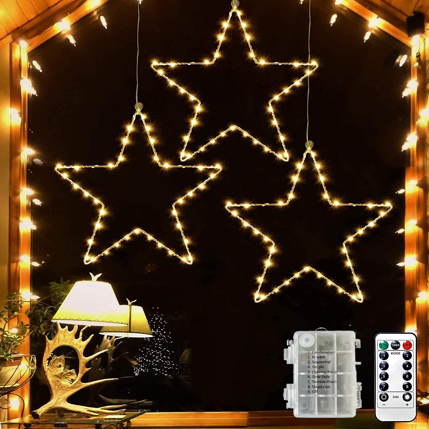 Nuevas luces LED de cadena para colgar en la ventana, decoración navideña, luz nocturna para dormitorio, decoración de ambiente, luces decorativas para días festivos
