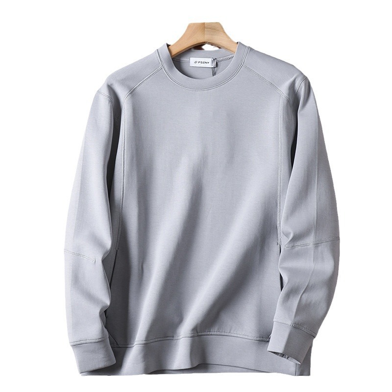 felpa con strato d'aria in ammoniaca liquida di alta qualità primavera e autunno uomo e donna coppia stile moda taglio verticale 3D tinta unita_voghion.com