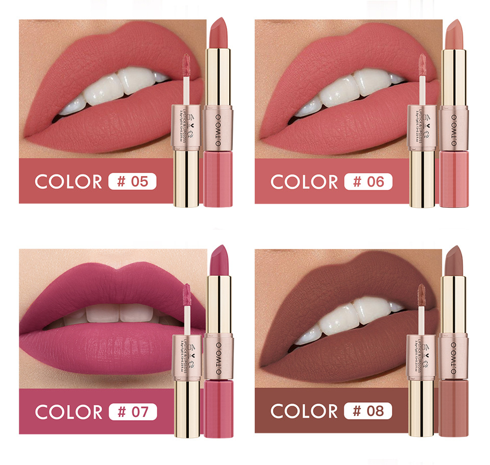 O.two.o rouge à lèvres velvet matte et gloss double embout_voghion.com