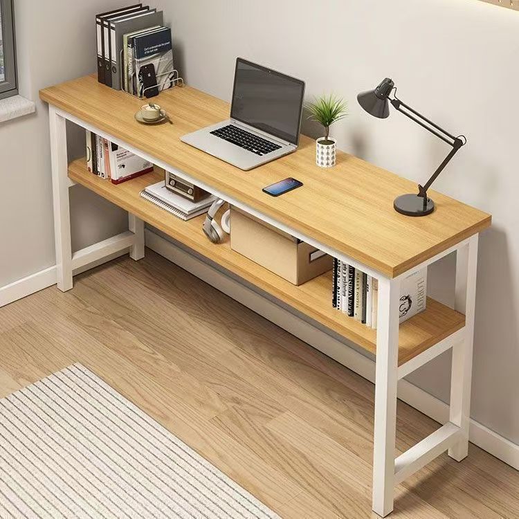 Modern bedside table, double-layer solid wood desk, student home study writing desk, simple desktop computer office desk