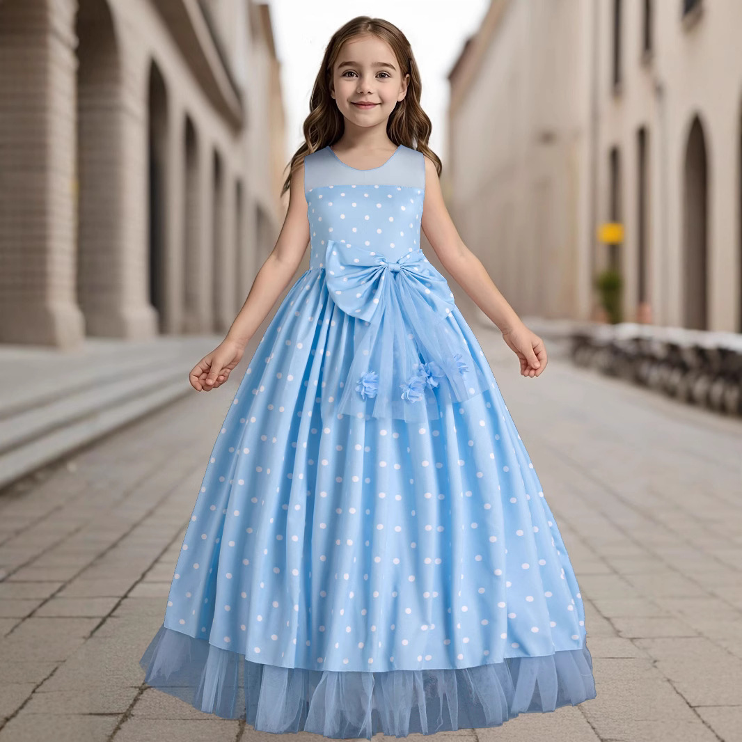 Adolescente vestido de princesa de malla vestido de bar mitzvah vestido de niña de escuela secundaria vestido de padres e hijos vestido de mujer en stock