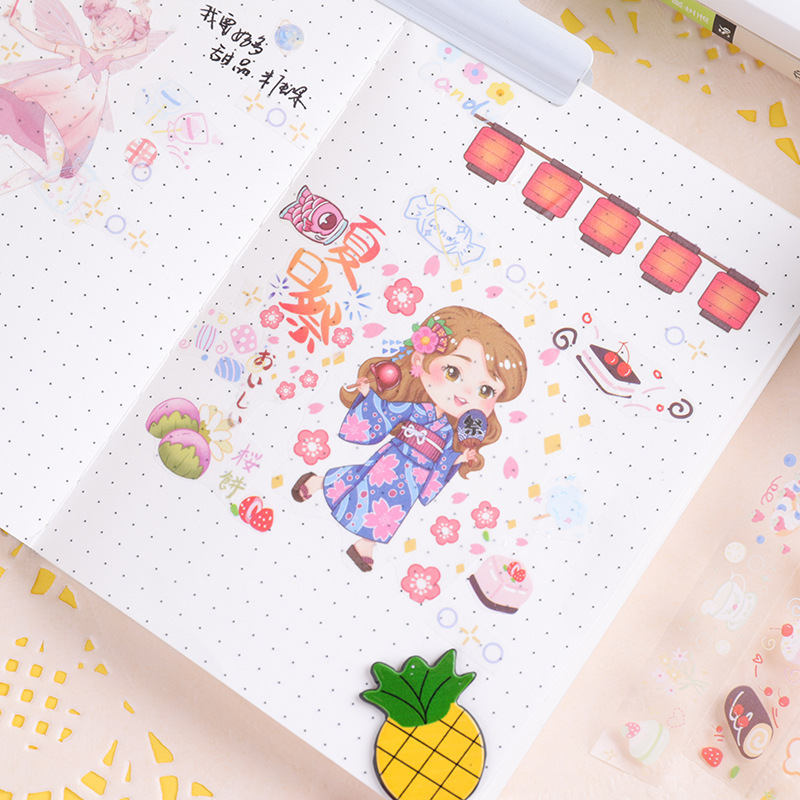 59g Weight Washi Tape Stationery Type 5 PCS/Package Quantity School Occasion PET Material Butterfly, Daisy Pattern Cute Style 5 PCS/Package Butterfly Daisy School PET Cute Washi Tape 15
