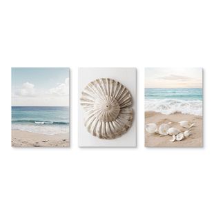 Amazon Modern Foreign Trade Summer Beach Shell Ocean Living Room Bedroom Hanging Painting Decoration Frameless Painting Core Poster