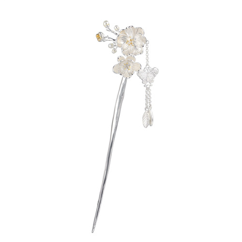 Ancient style hairpin factory wholesale retro plum blossom women's tassel Chinese style hair ornament Hanfu high-end hair comb hairpin